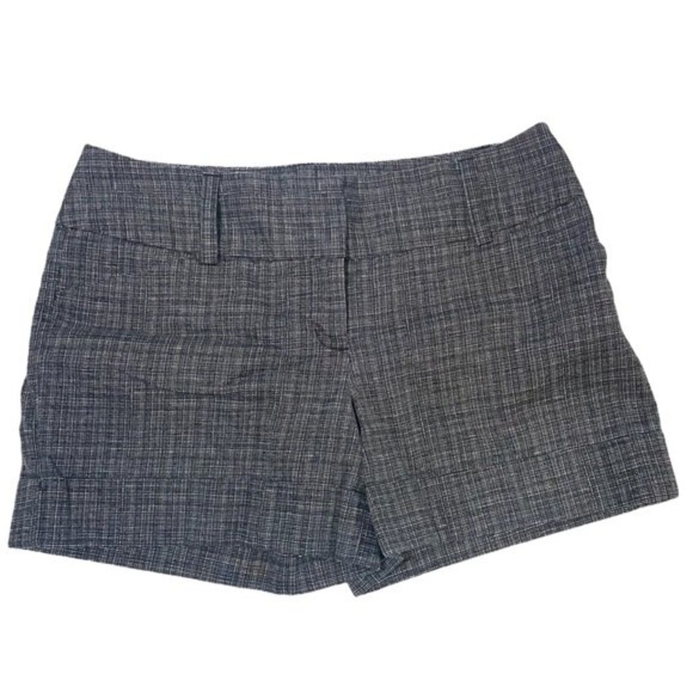 Express Womens Black Plaid Cuffed Shorts Size 6